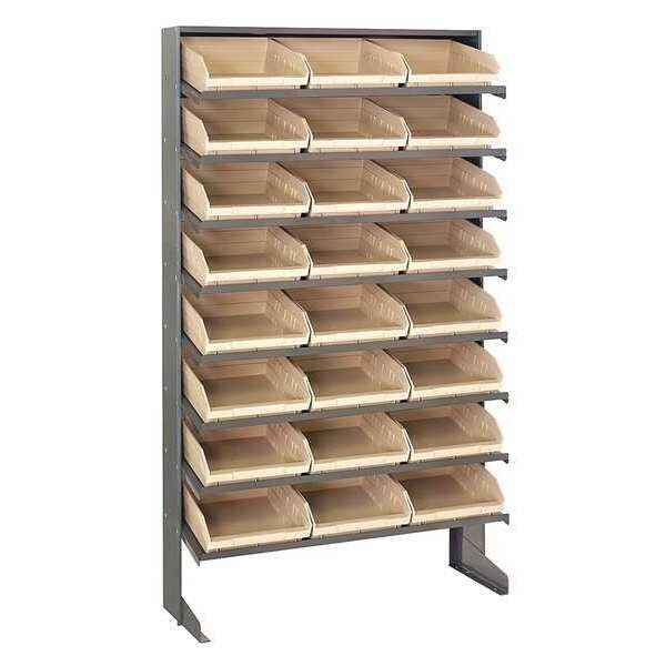Plastic Pick Rack, 36 in W x 60 in H x 12 in D, 8 Shelves, Ivory