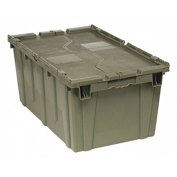 Gray Attached Lid Container, Plastic