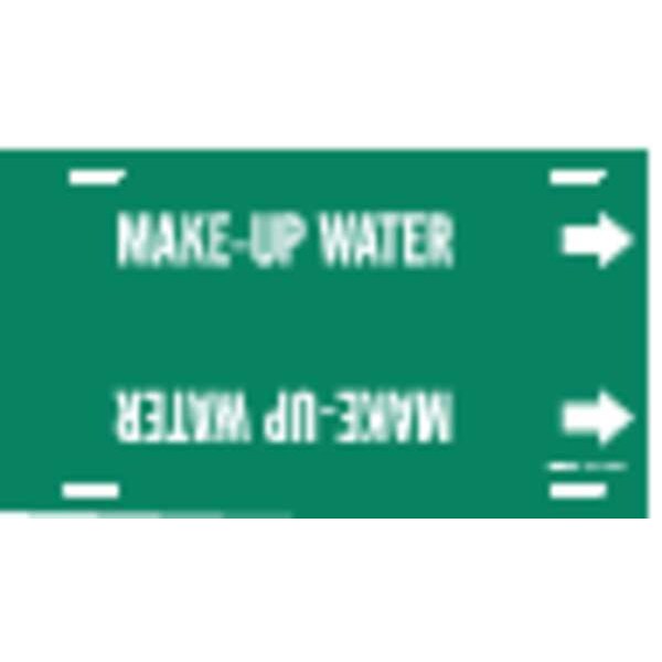 Pipe Marker, Make Up Water, Gn, 6to7-7/8 In
