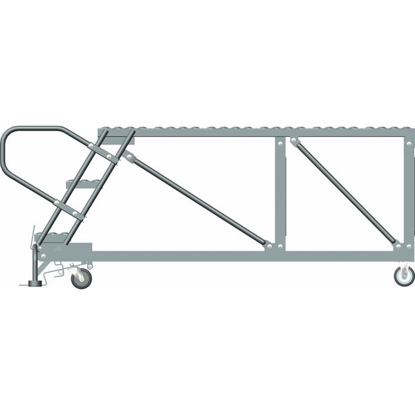 Roll Work Platform, Steel, Single, 30 In.H