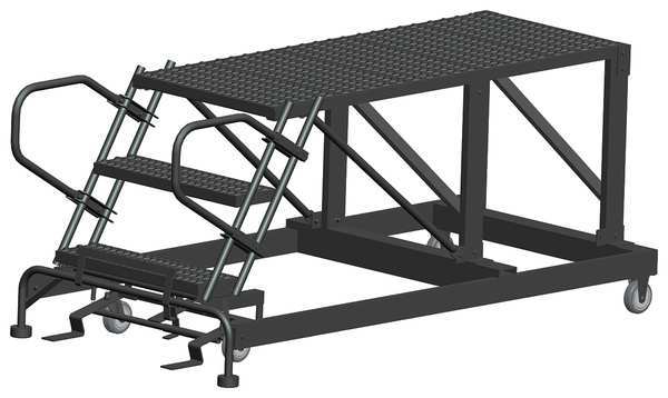 Roll Work Platform, Steel, Single, 30 In.H