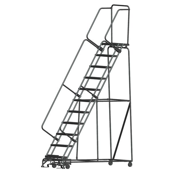 143 in H Steel Rolling Ladder, 11 Steps