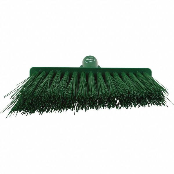 11 51/64 in Sweep Face Angle Broom, Synthetic, Green