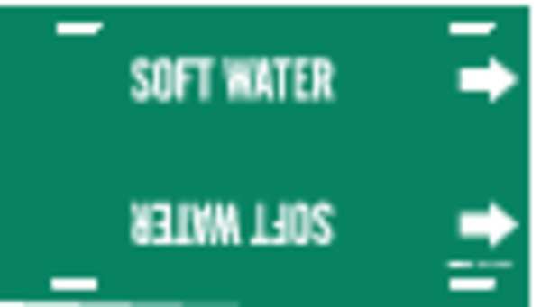 Pipe Marker, Soft Water, Green, 10 to 15 In