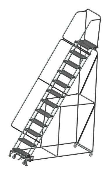 153 in H Steel Rolling Ladder, 12 Steps