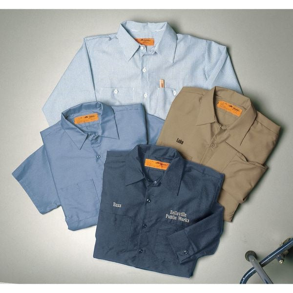 Short Sleeve Shrt, Blu, PET/Cotton, 2XL