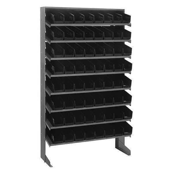 Steel Pick Rack, 36 in W x 60 in H x 12 in D, 8 Shelves, Black