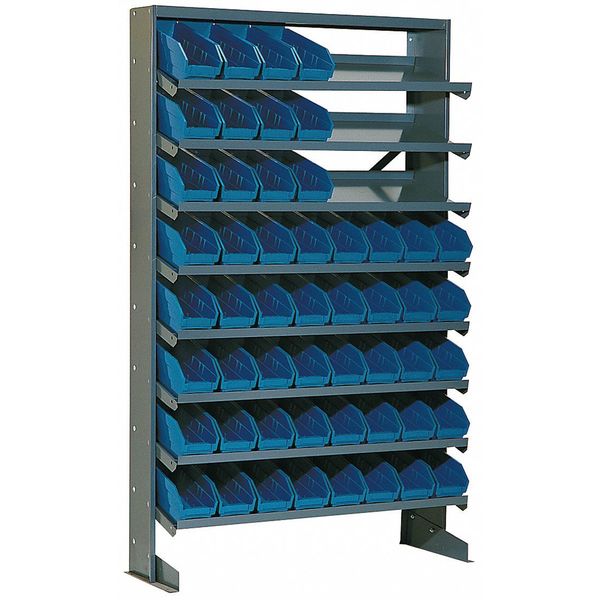 Steel Pick Rack, 36 in W x 60 in H x 12 in D, 8 Shelves, Black
