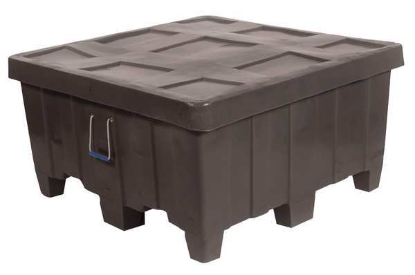 Black Bulk Container, Plastic, 18 cu ft Volume Capacity