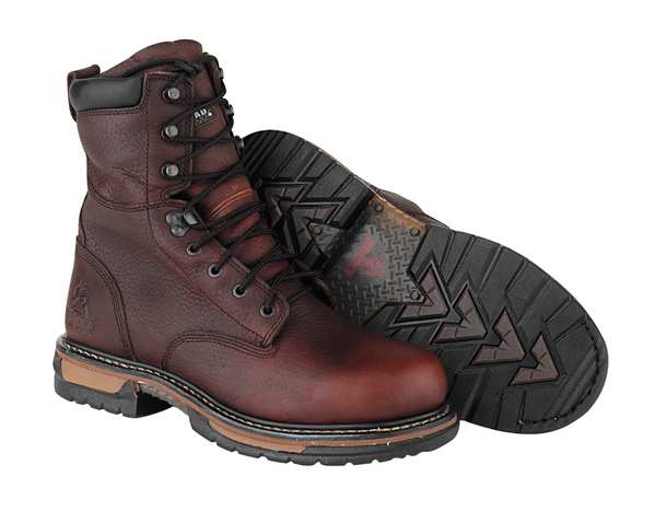 Work Boots, Pln, Men, 10-1/2, Brown, PR