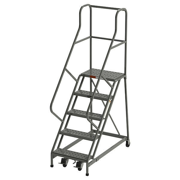 92 in H Steel Rolling Ladder, 5 Steps