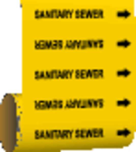 Pipe Marker, Sanitary Sewer, Yel, 41474