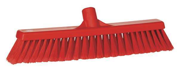 2 x 16 in Sweep Face Broom Head, Soft, Synthetic, Red