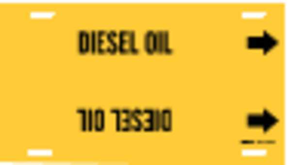 Pipe Marker, Diesel Oil, Yel, 8 to 9-7/8 In