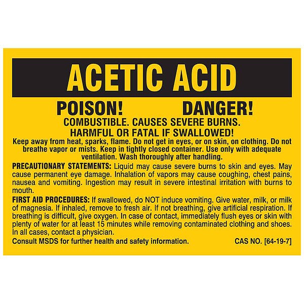 Chemical Label, Black/Yellow, PK25