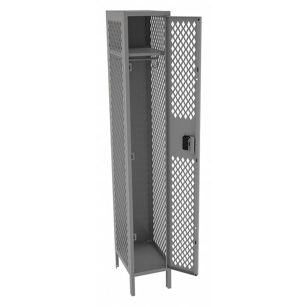 Wardrobe Locker, 12 in W, 18 in D, 78 in H, (1) Tier, (1) Wide, Gray