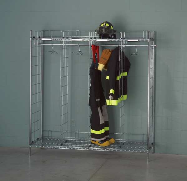 Double Sided Freestanding Ready Rack, Chrome, 36 in D, 74 in H
