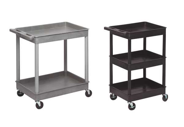 Thermoplastic Resin (Shelf)/High Density Polyethylene (Leg) Flat, 3 Shelves, 400 lb