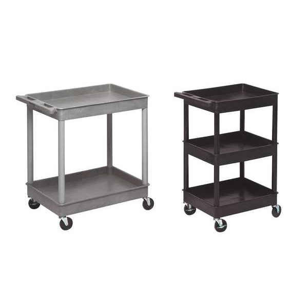 Thermoplastic Resin (Shelf)/High Density Polyethylene (Leg) Flat, 3 Shelves, 300 lb