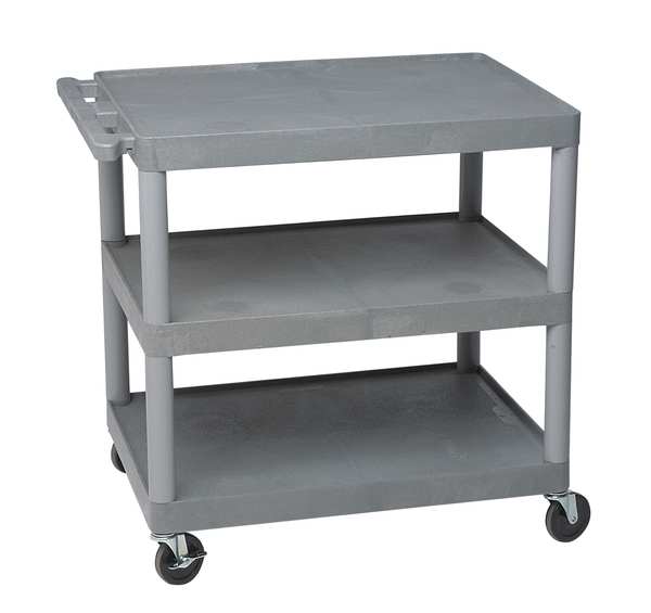 Thermoplastic Resin (Shelf)/High Density Polyethylene (Leg) Flat, 3 Shelves, 400 lb