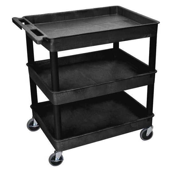 Thermoplastic Resin (Shelf)/High Density Polyethylene (Leg) Flat, 3 Shelves, 400 lb
