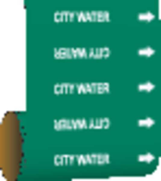 Pipe Marker, City Water, Green, 41522