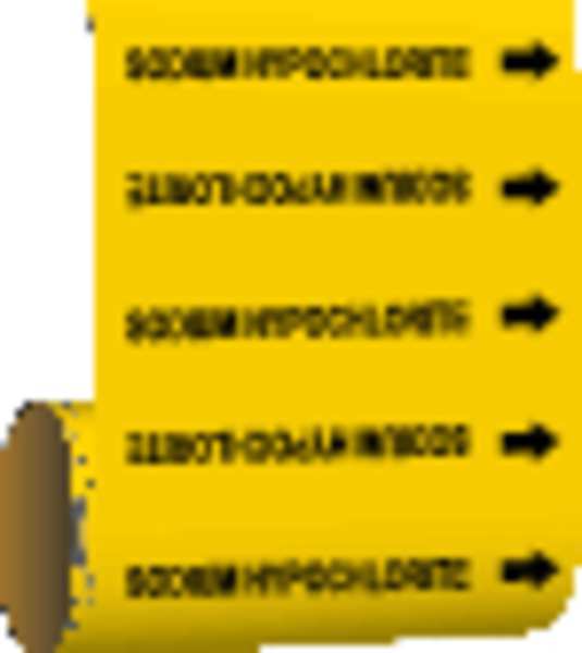 Pipe Marker, Sodium Hypochlorite, Yel, 41575