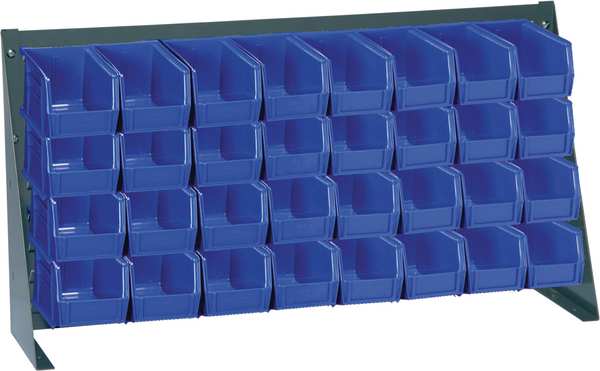 Steel Louvered Bench Rack, 27 in W x 1/4 in D x 21 in H, Gray