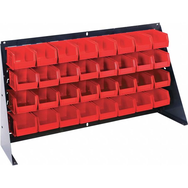 Steel Louvered Bench Rack, 27 in W x 1/4 in D x 21 in H, Gray