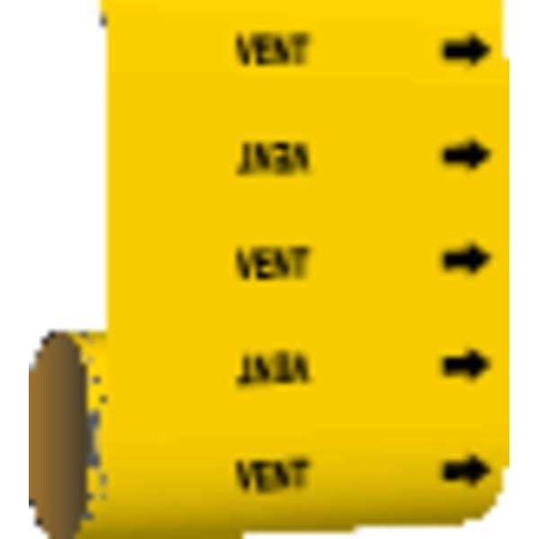 Pipe Marker, Vent, Yellow, 41480