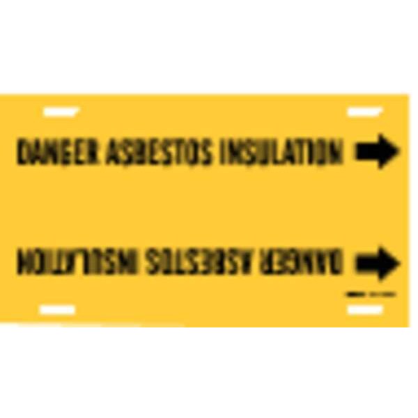 Pipe Marker, Danger Asbestos Insulation, Y, 4045-H