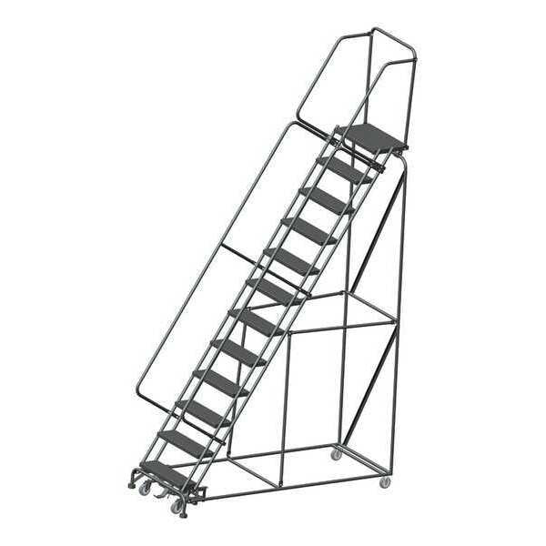 153 in H Steel Rolling Ladder, 12 Steps