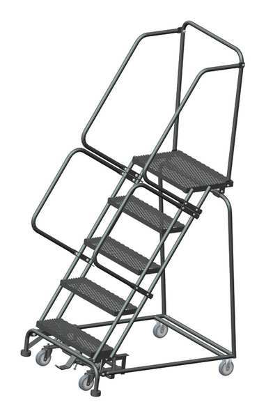 83 in H Steel Rolling Ladder, 5 Steps