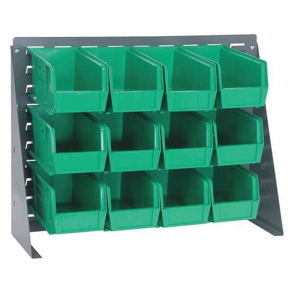 Steel Louvered Bench Rack, 27 in W x 1/4 in D x 21 in H, Gray