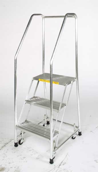 87 in H Aluminum Rolling Ladder, 6 Steps