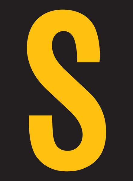 Reflective Letter Label, S, 2-1/2in H, PK25