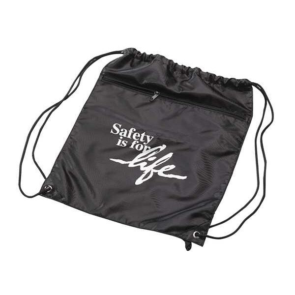 Backpack w/Drawstring, 17-1/2x15 In., BLK