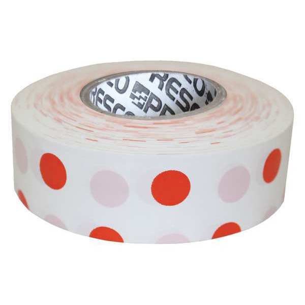 Flagging Tape, Wh/Orng, 300ft x 1-3/16 In