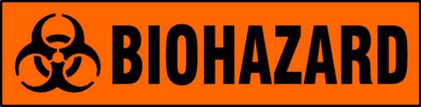 Biohazard Cabinet Label, 7 In. H, 24 In. W