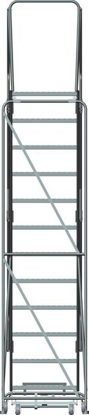 153 in H Steel Stock Picking Rolling Ladder, 12 Steps
