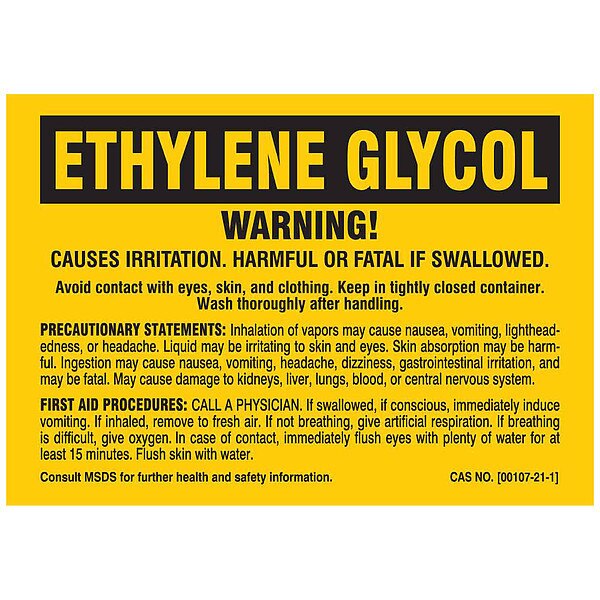 Chemical Label, 5 In. W, Polyester, PK25