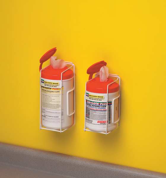Disinfecting Wipes, White, Canister, Hard, Non Porous Surfaces, 65 Wipes, 7-1/2 in x 15 in, Alcohol