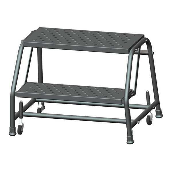 19 in H Steel Rolling Ladder, 2 Steps