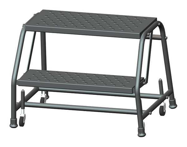 19 in H Steel Rolling Ladder, 2 Steps
