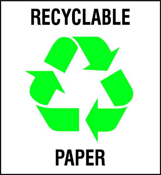 Recycling Label, 5 In. W, 5 In. H, PK5