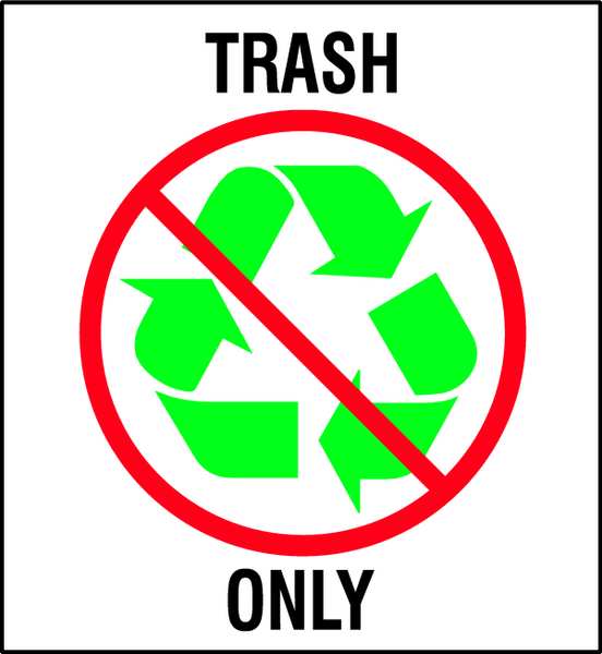 Recycling Label, Vinyl, 10 In. H, PK5, 20774LFLS