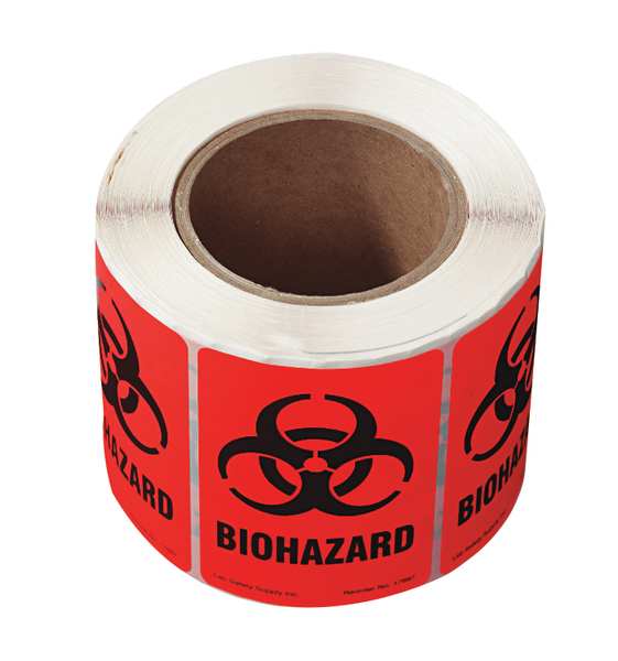 Label, 7 in H, 10 in W, Polyester, Vertical Rectangle, English, 18763ELS