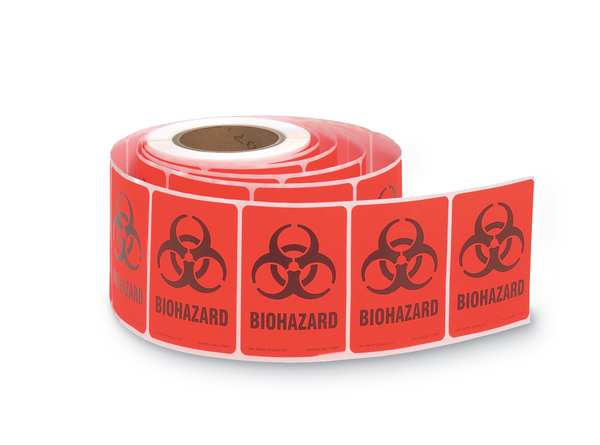 Label, 7 in H, 10 in W, Polyester, Vertical Rectangle, English, 18763ELS
