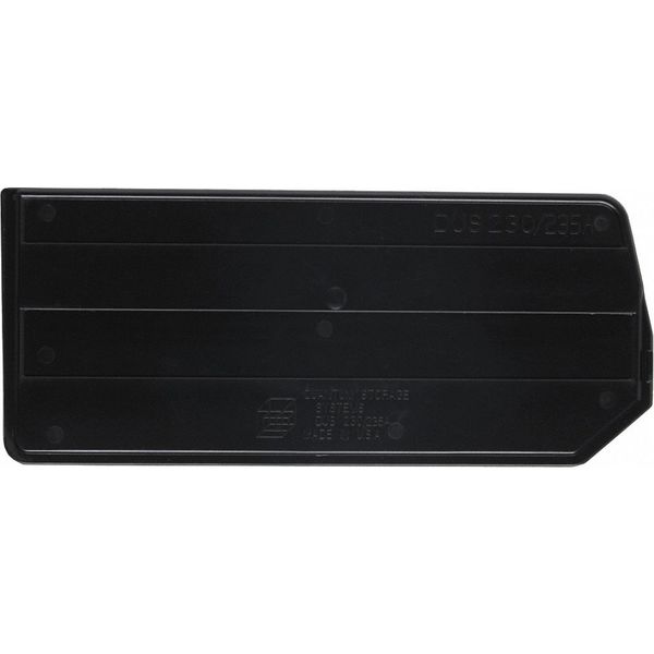 Plastic Divider, Black, 10 in L, 4 1/4 in W, 4 1/4 in H