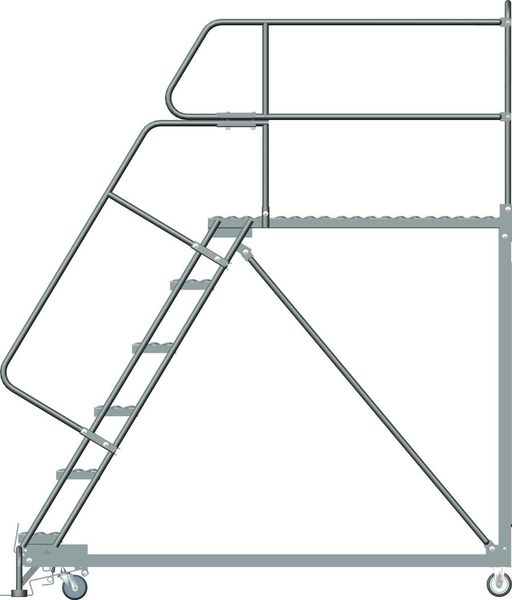 Roll Work Platform, Steel, Single, 60 In.H